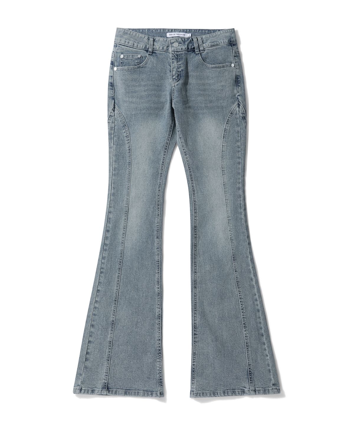 데케트 우먼(DECET WOMEN) Zip Pocket Slim Low Rise Flared Jeans DCWPT021LIGHTBLUE