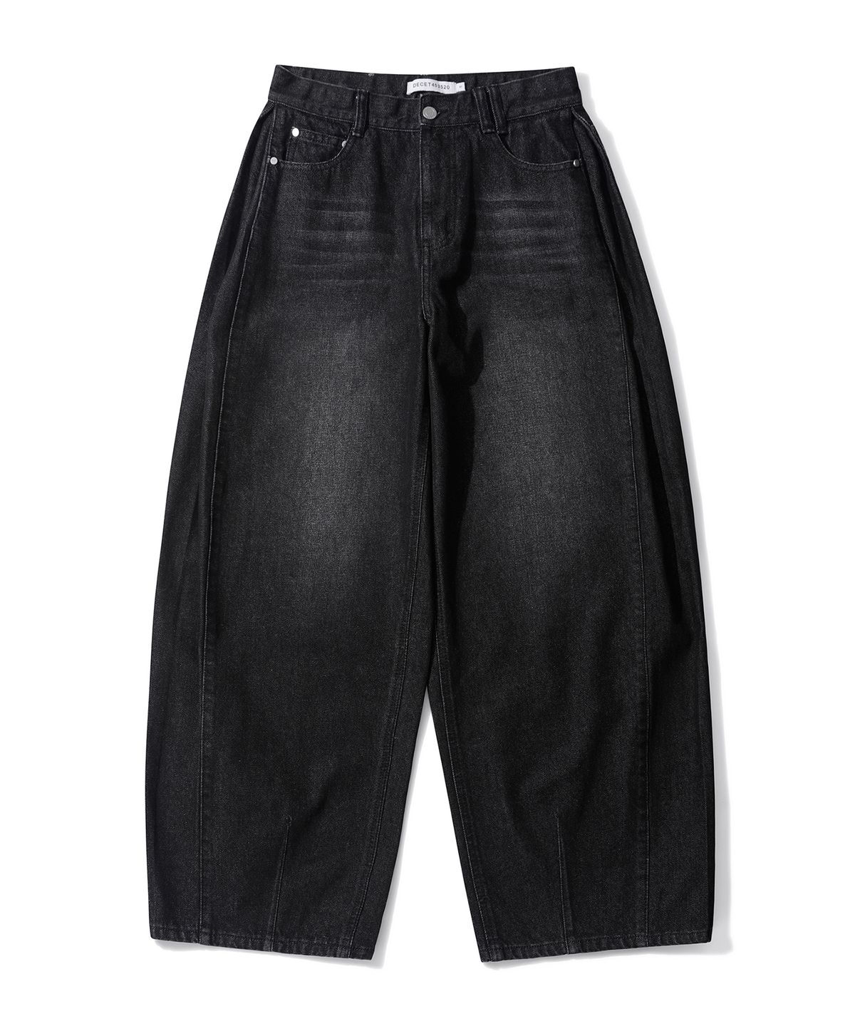 데케트 우먼(DECET WOMEN) Side Pin Tuck Barrel Jeans DCWPT019BLACK