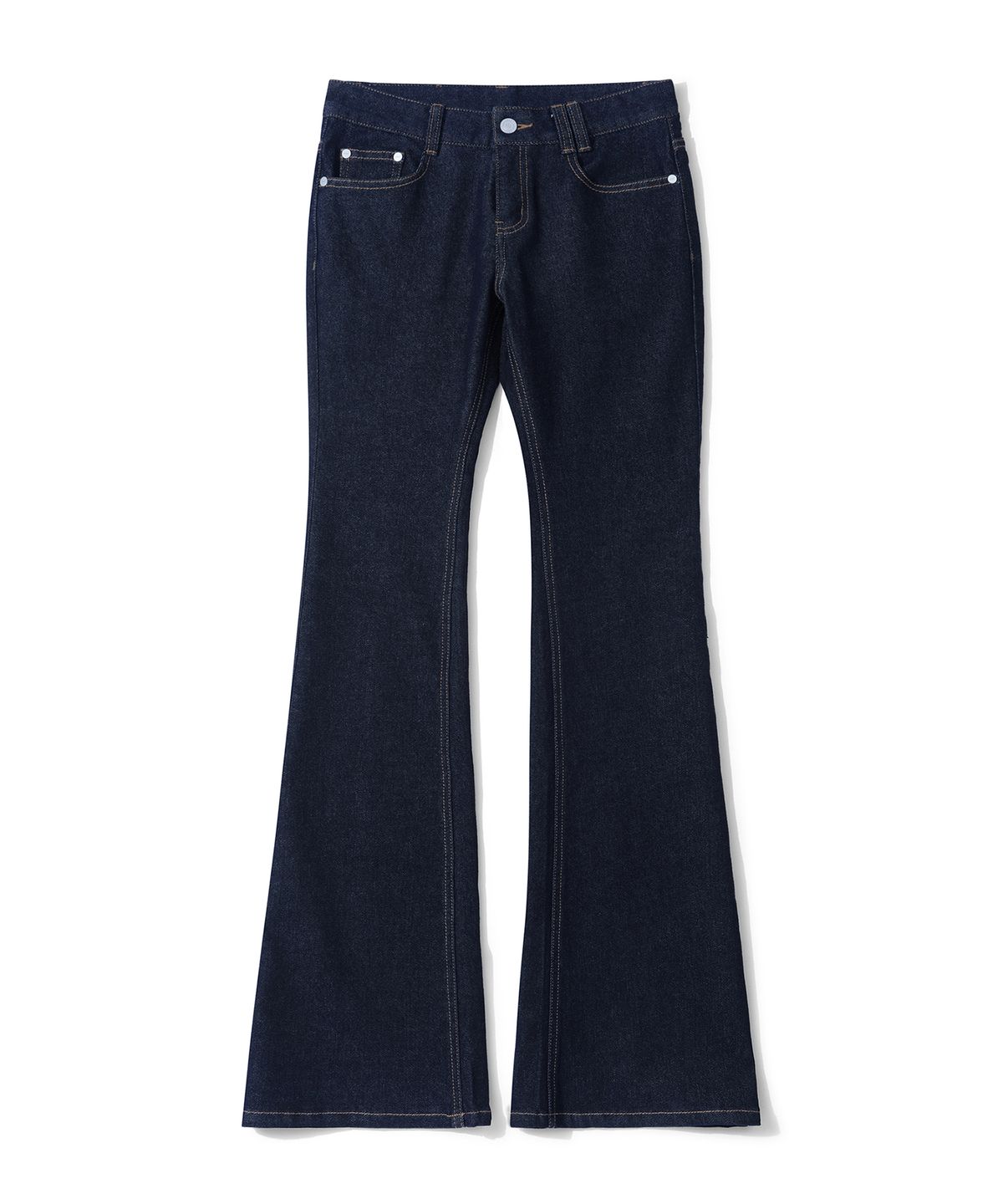 데케트 우먼(DECET WOMEN) Signature Slim Low Rise Flared Jeans DCWPT006CPINDIGO