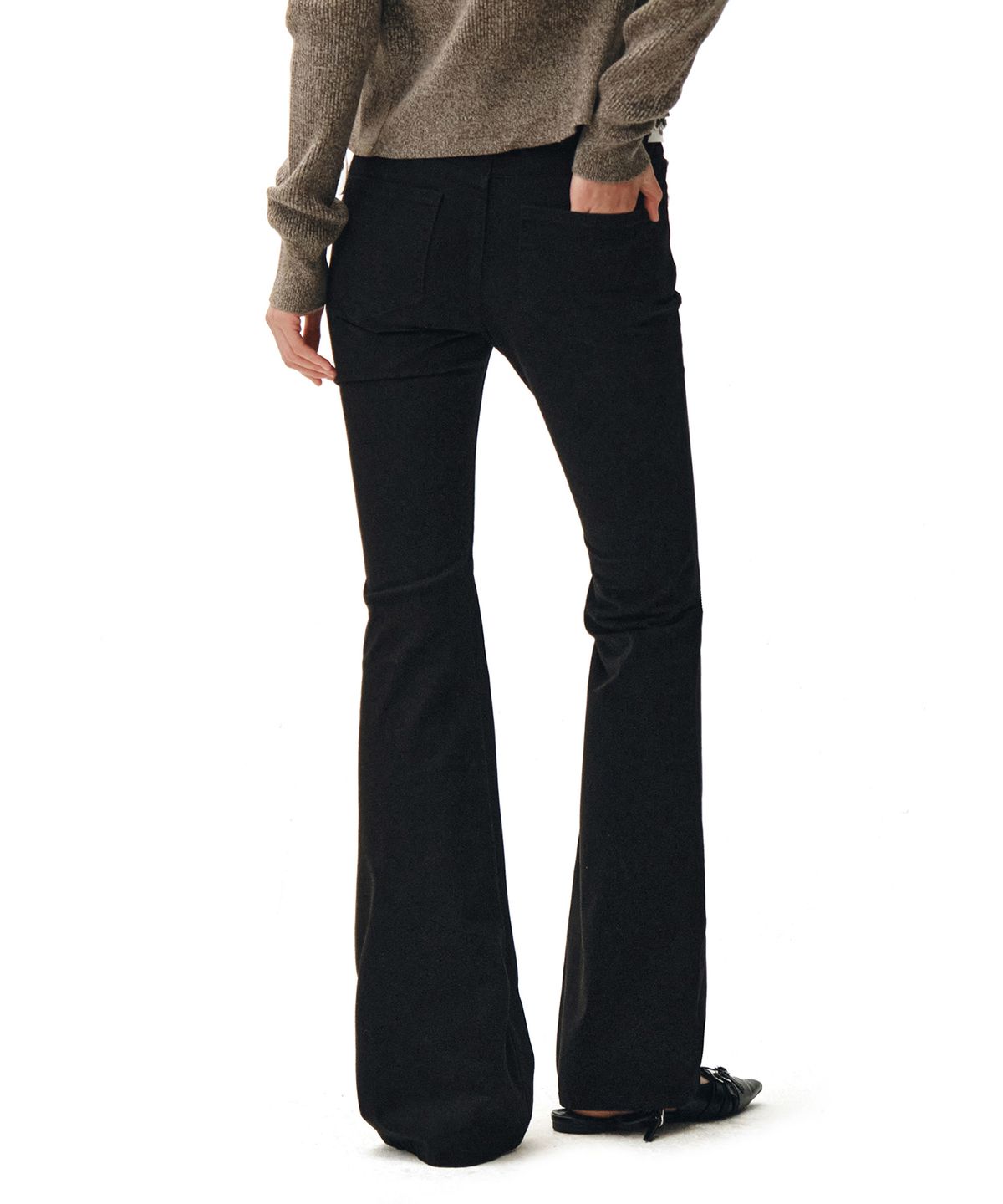 데케트 우먼(DECET WOMEN) (코튼)Signature Slim Low Rise Flared Jeans DCWPT006BLACKCT