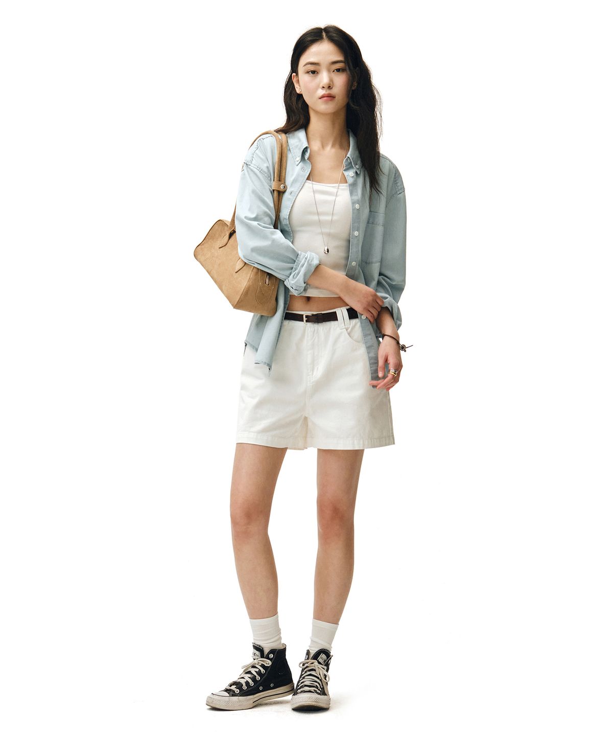 데케트 우먼(DECET WOMEN) Denim Pocket Over Shirts DCWSH005LIGHTBLUE