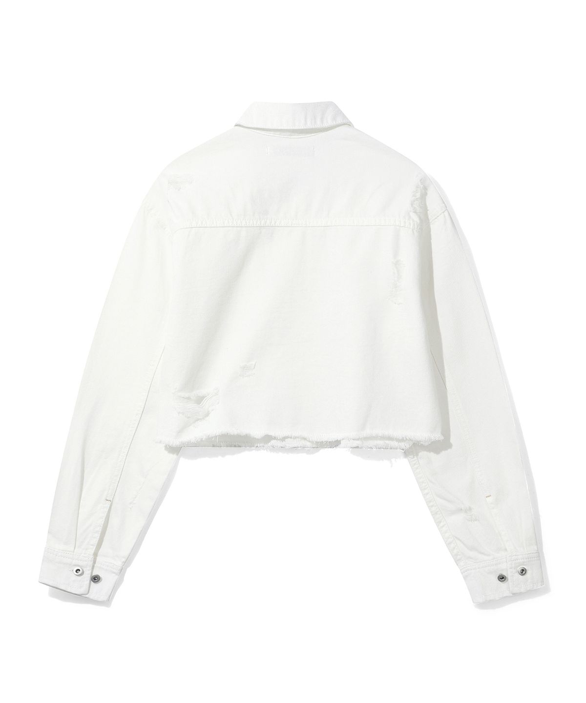 데케트 우먼(DECET WOMEN) Cropped Damage Denim Shirts DCWSH004WHITE