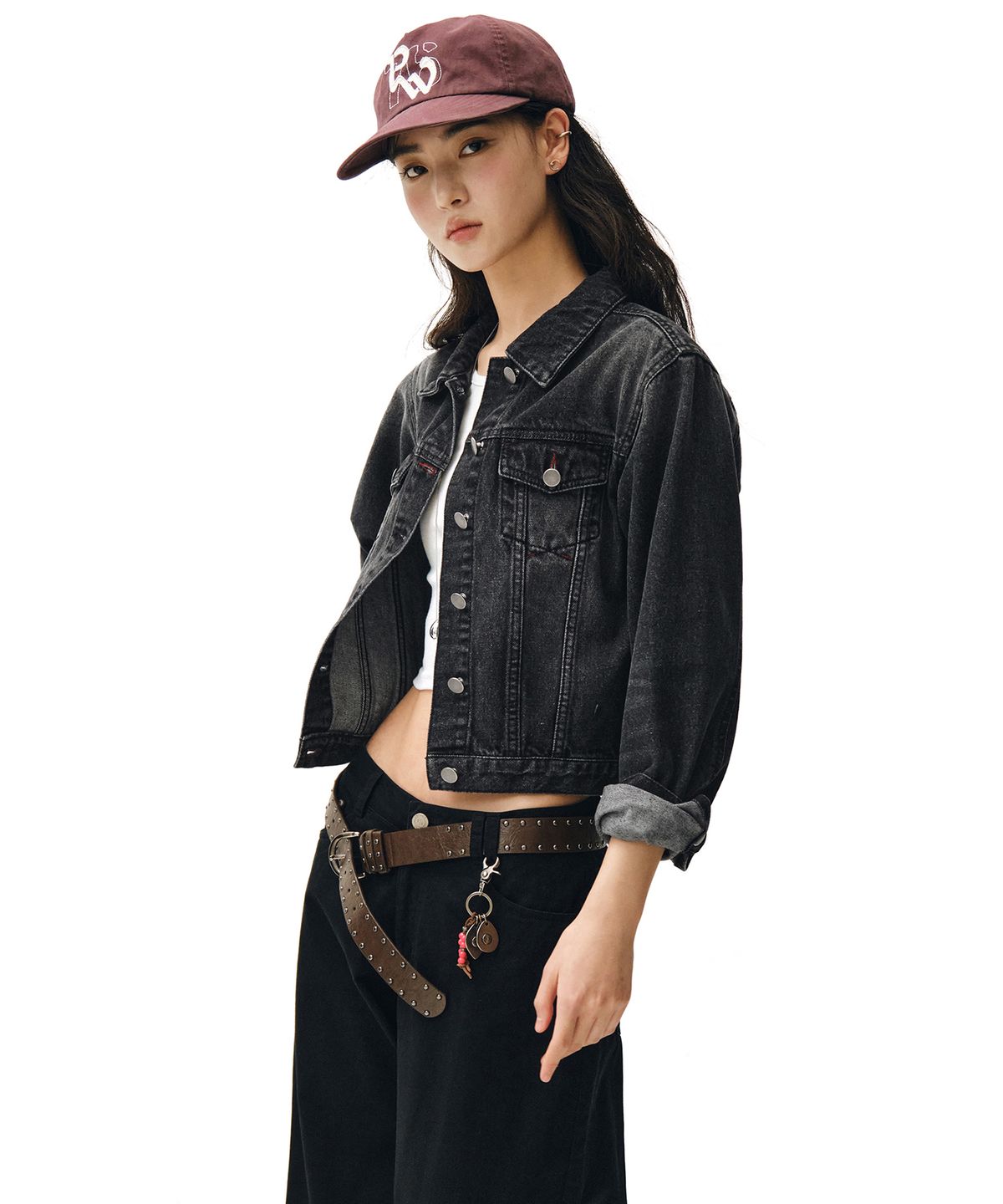 데케트 우먼(DECET WOMEN) Cropped Denim Jacket DCWJK002BLACK