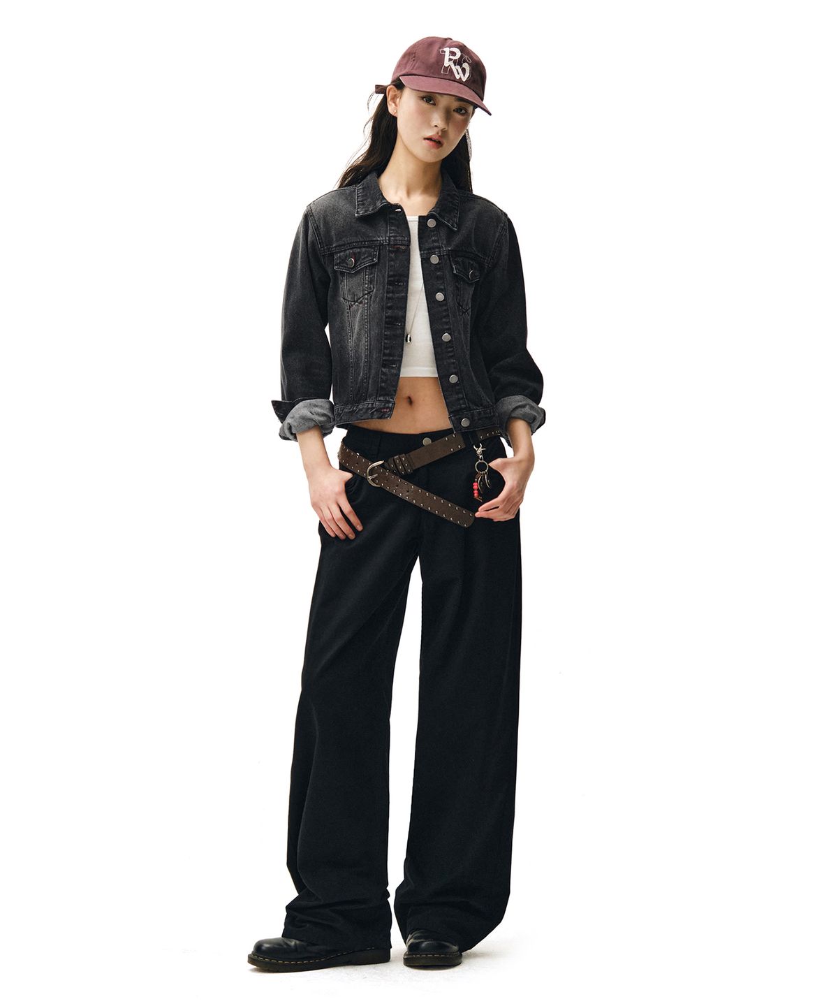 데케트 우먼(DECET WOMEN) Cropped Denim Jacket DCWJK002BLACK