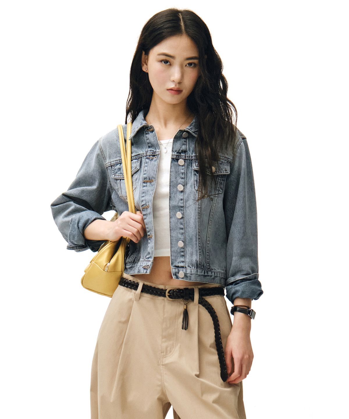 데케트 우먼(DECET WOMEN) Cropped Denim Jacket DCWJK002LIGHTBLUE
