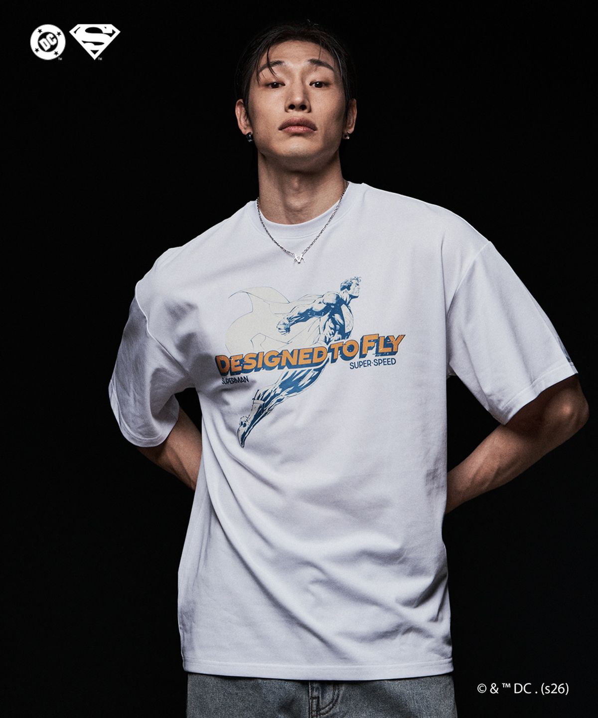 제이엘브(JELEVE) (DC COMICS COLLECTION) 슈퍼맨 오버핏 숏슬리브