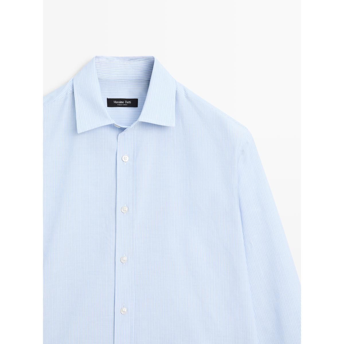 마시모두띠(MASSIMO DUTTI) 100% 코튼 스트라이프 셔츠