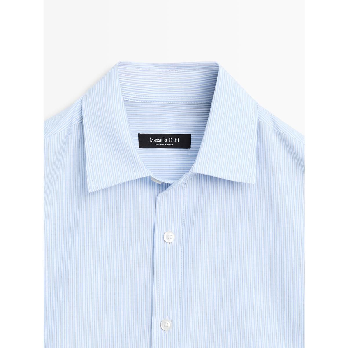 마시모두띠(MASSIMO DUTTI) 100% 코튼 스트라이프 셔츠