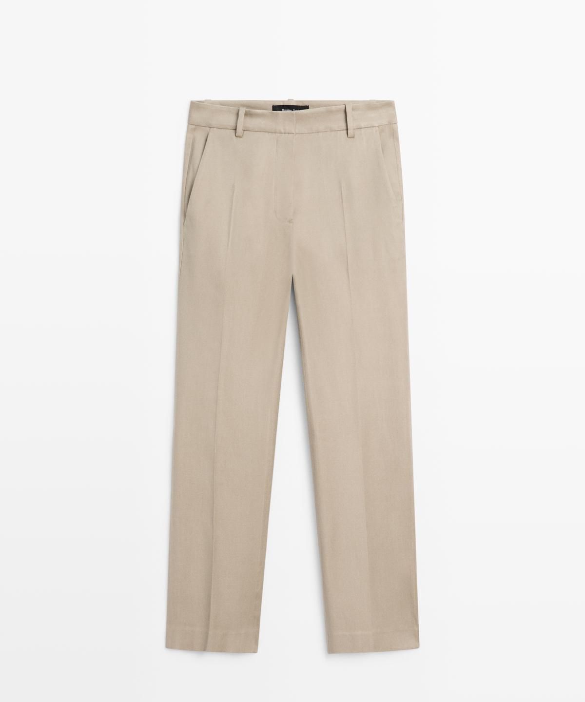 마시모두띠(MASSIMO DUTTI) 스트레이트핏 린넨 블렌드 팬츠