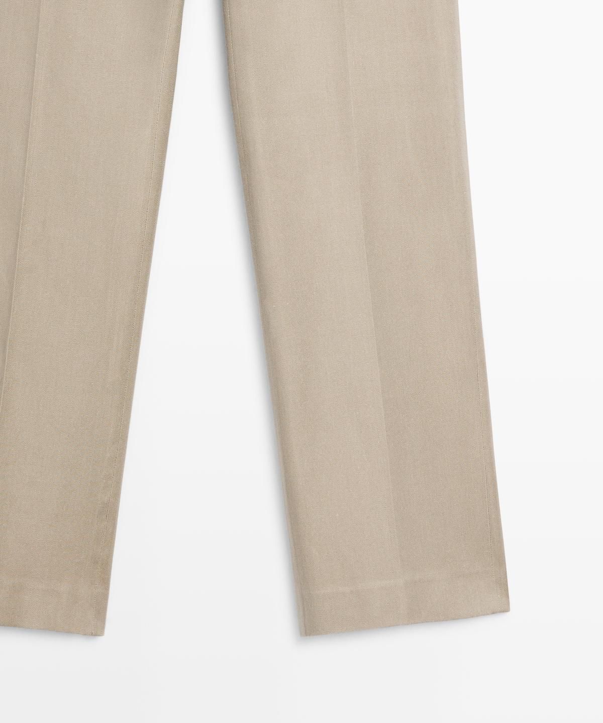 마시모두띠(MASSIMO DUTTI) 스트레이트핏 린넨 블렌드 팬츠
