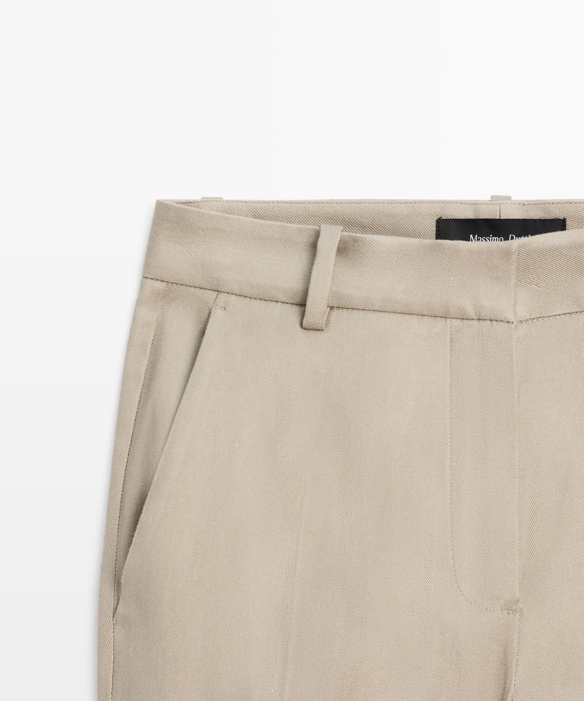 마시모두띠(MASSIMO DUTTI) 스트레이트핏 린넨 블렌드 팬츠