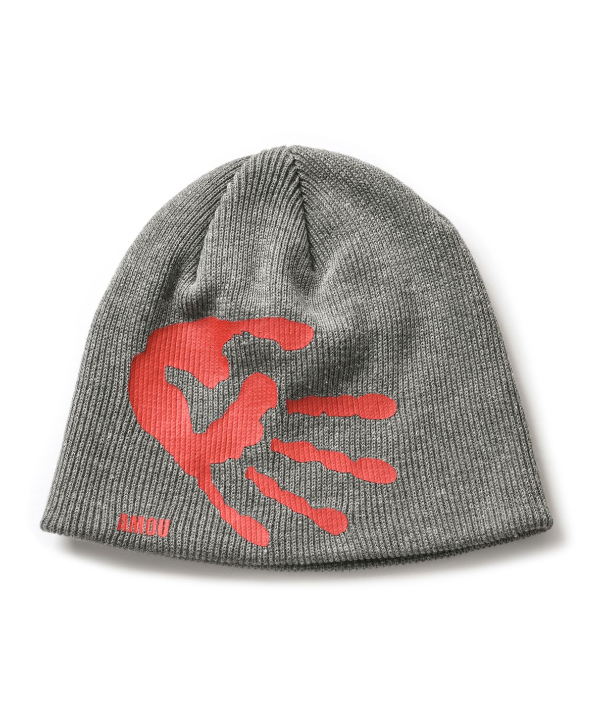 아모우(AMOU) PALM SIGN BEANIE GRAY