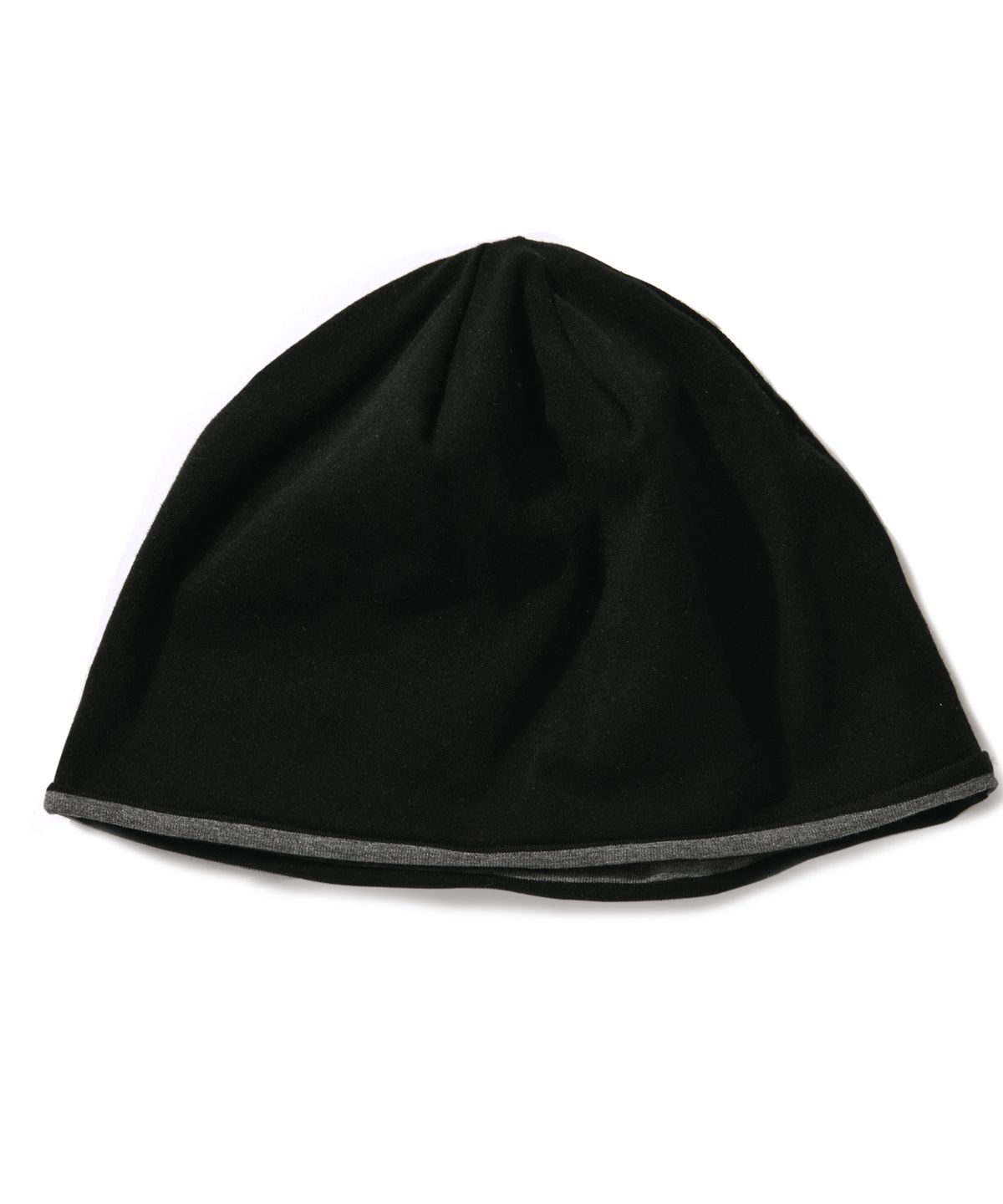 아모우(AMOU) Reversible Stripe BEANIE BLACK