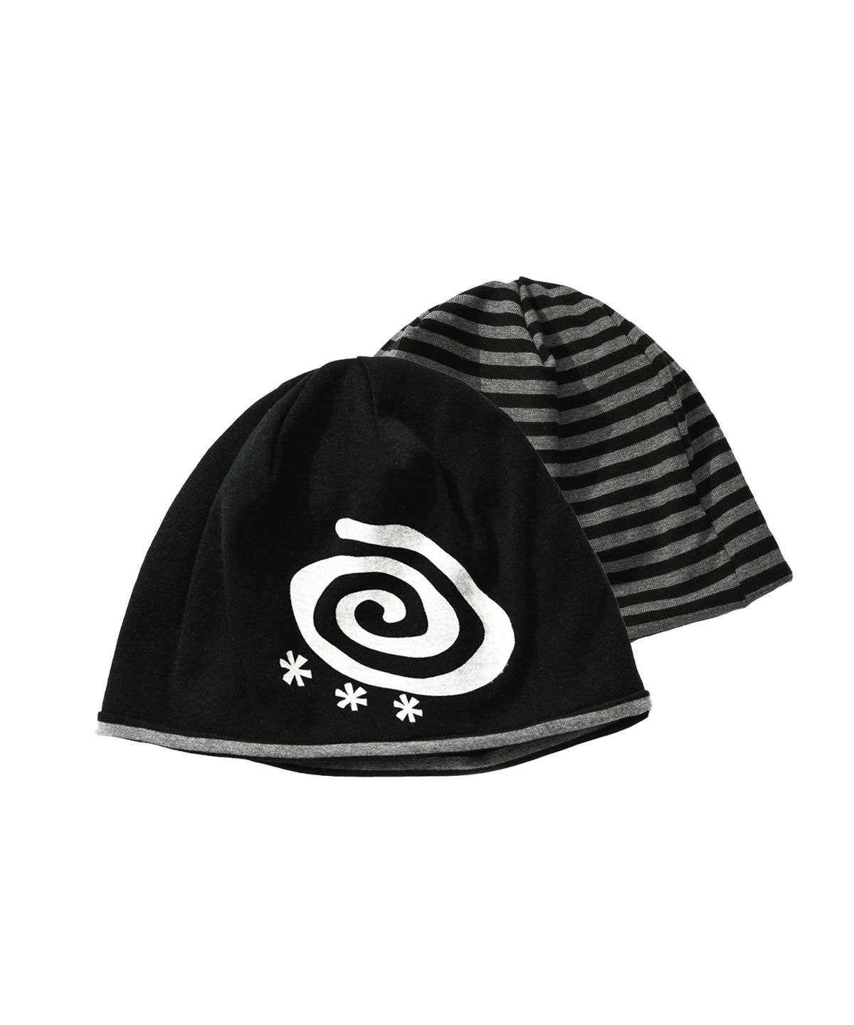 아모우(AMOU) Reversible Stripe BEANIE BLACK