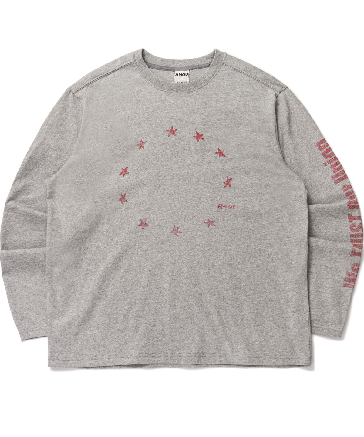 아모우(AMOU) Star Circle long sleeve Gray