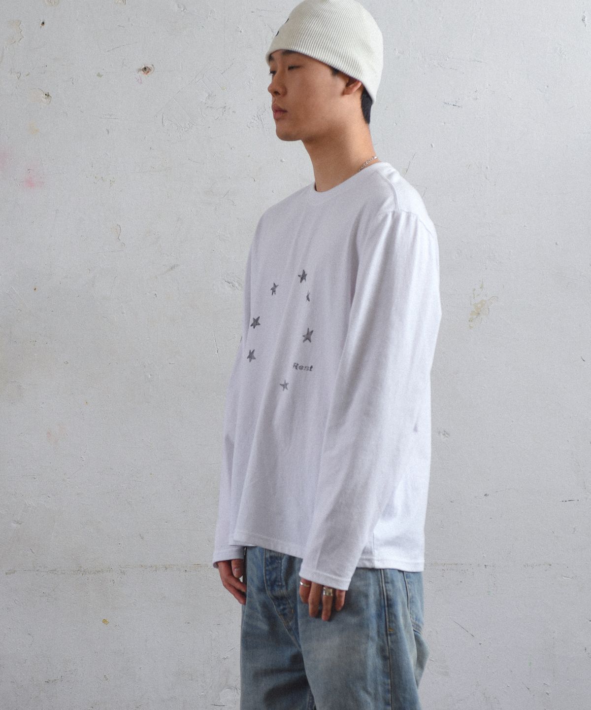 아모우(AMOU) Star Circle long sleeve White