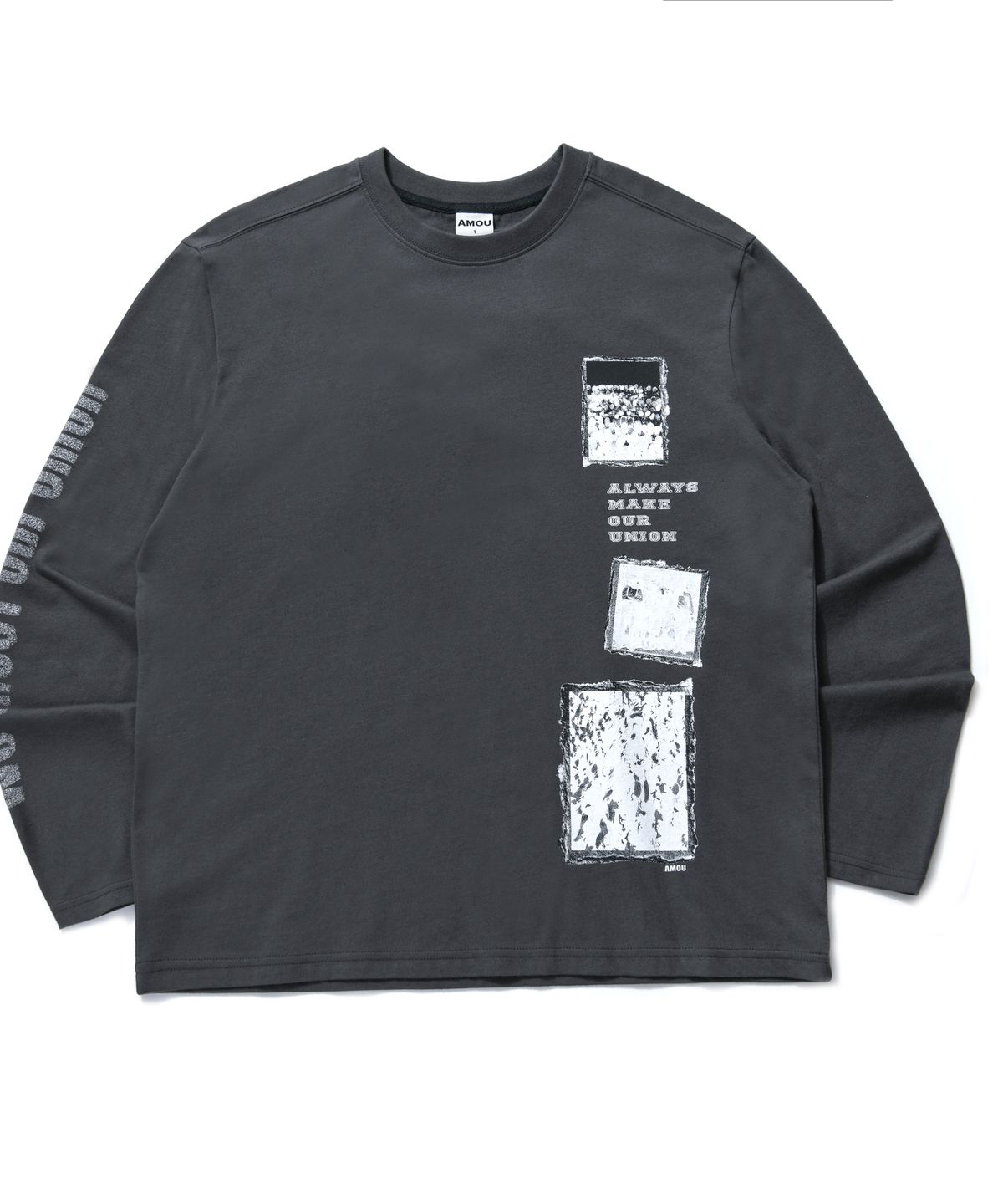 아모우(AMOU) Frame archive long sleeve Charcoal