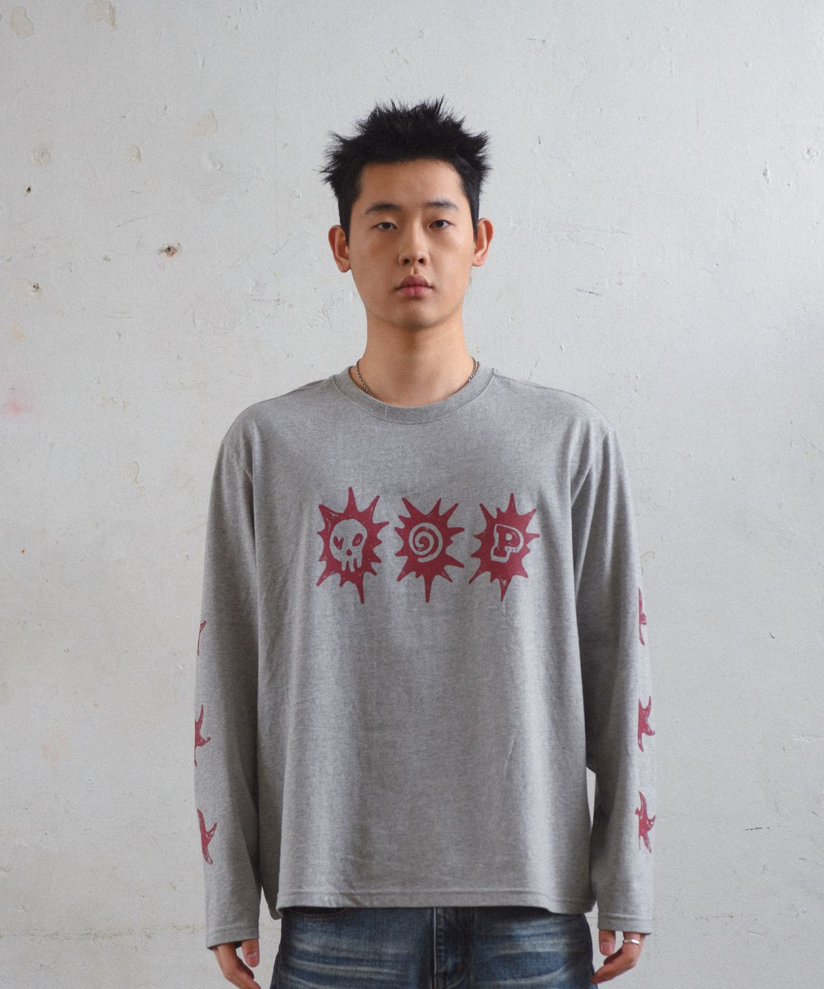 아모우(AMOU) 3spot long sleeve Gray