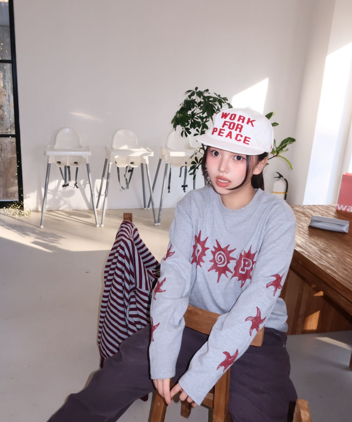 아모우(AMOU) 3spot long sleeve Gray