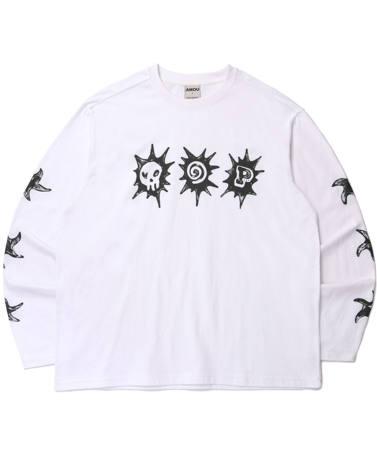아모우(AMOU) 3spot long sleeve White
