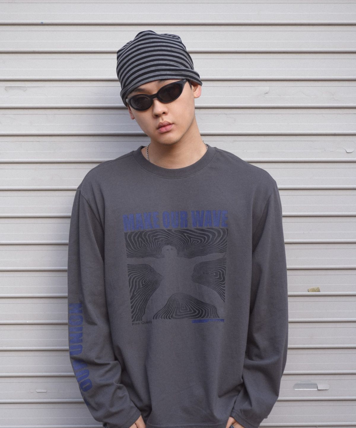 아모우(AMOU) Wave man long sleeve Charcoal