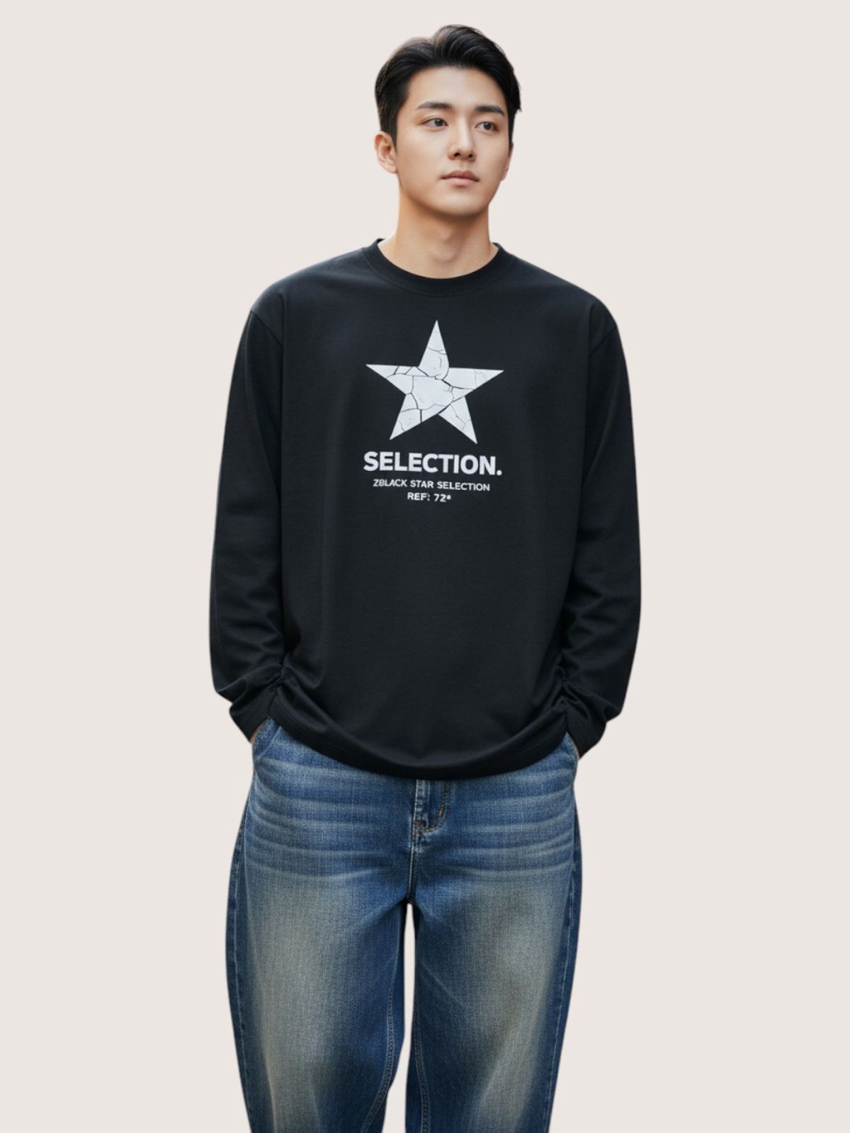 지블랙(ZBLACK) 셀렉션 스타   롱슬리브(BLACK)
