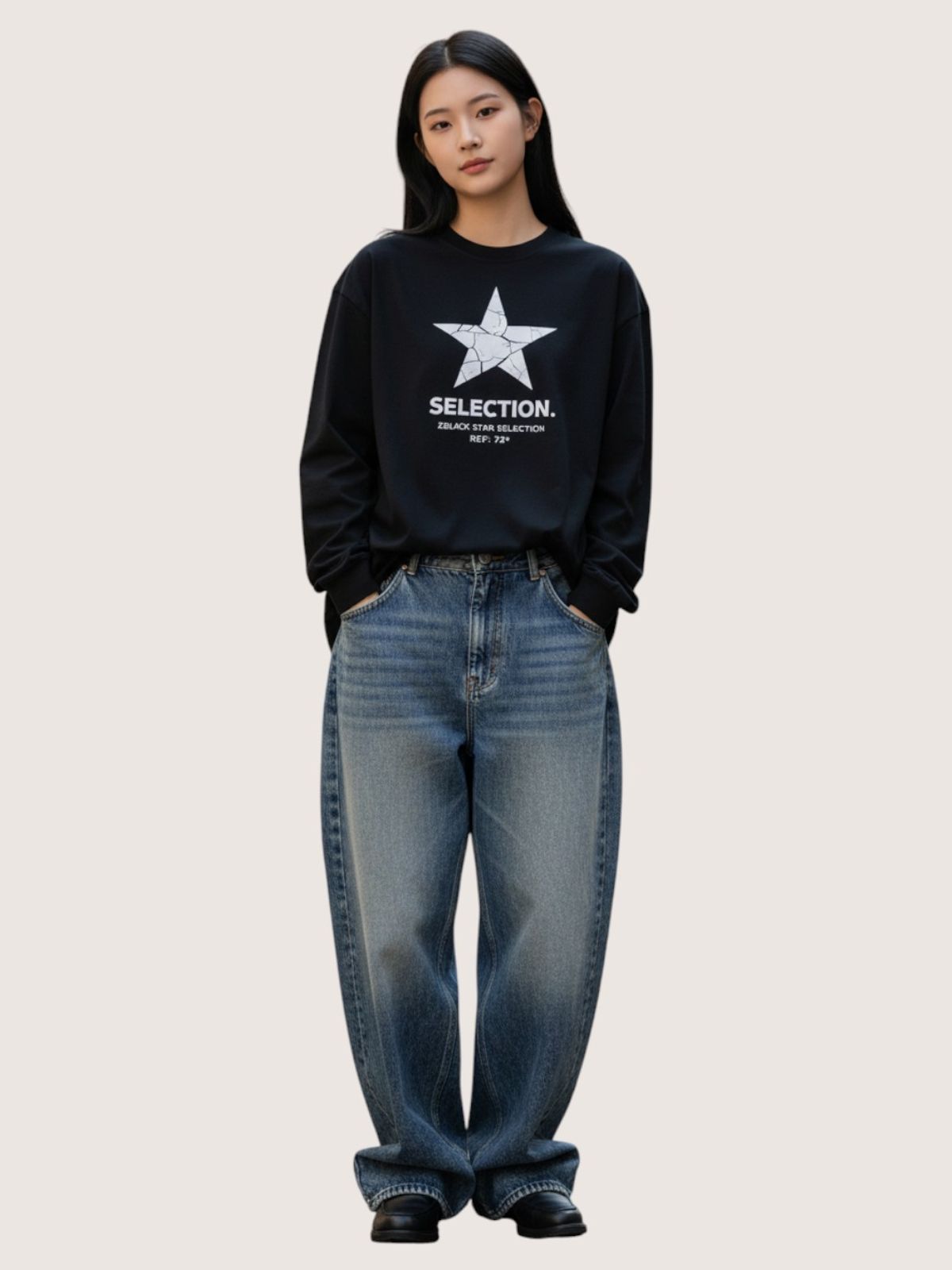 지블랙(ZBLACK) 셀렉션 스타   롱슬리브(BLACK)
