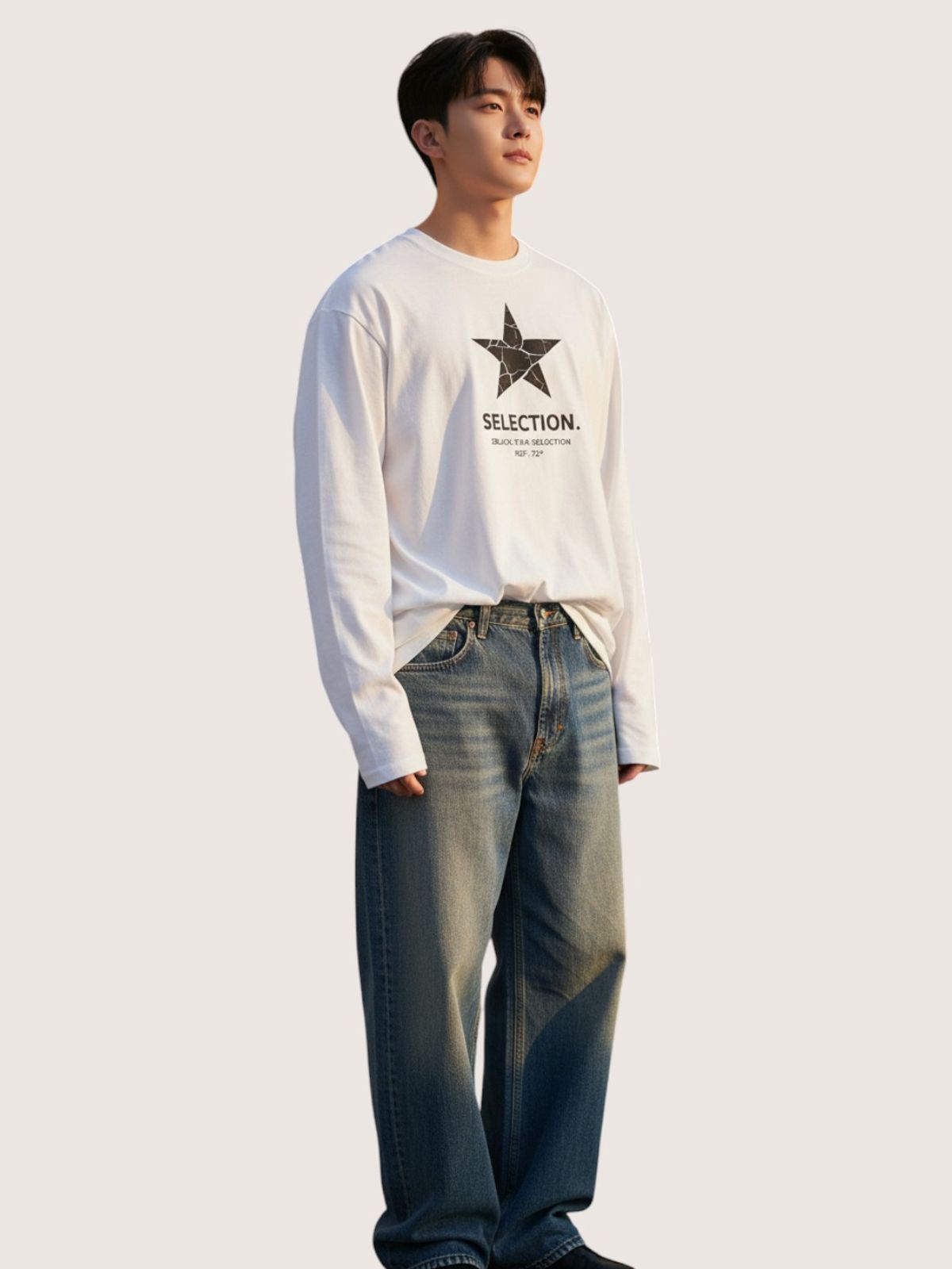 지블랙(ZBLACK) 셀렉션 스타   롱슬리브(WHITE)