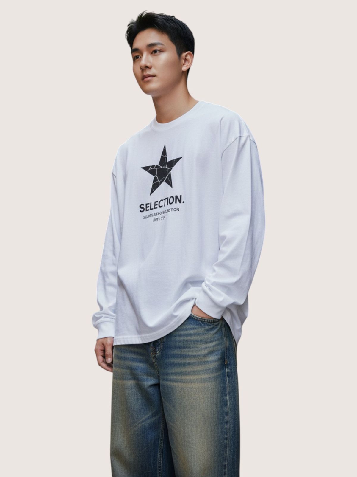 지블랙(ZBLACK) 셀렉션 스타   롱슬리브(WHITE)