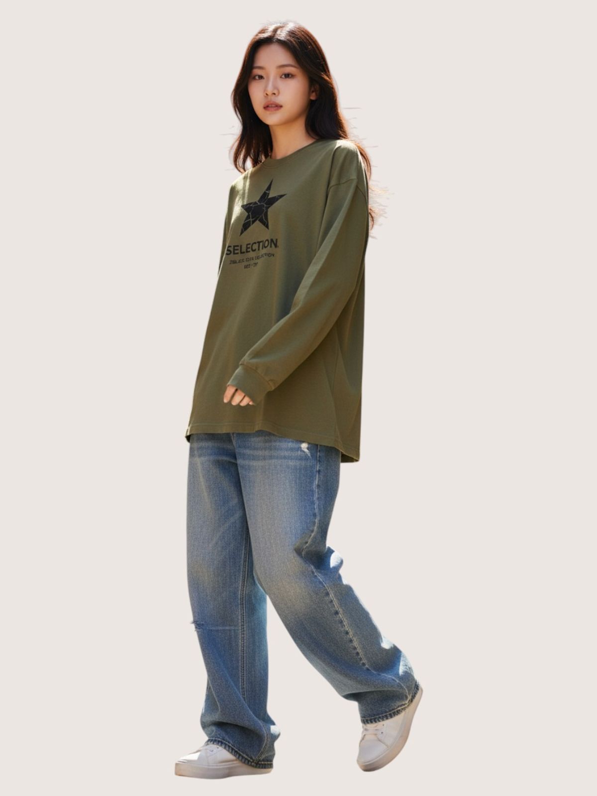 지블랙(ZBLACK) 셀렉션 스타   롱슬리브(KHAKI)