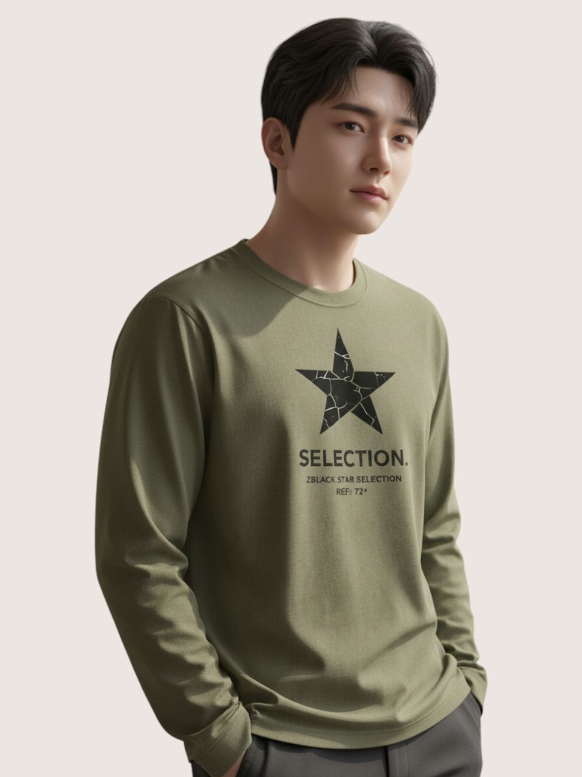 지블랙(ZBLACK) 셀렉션 스타   롱슬리브(KHAKI)