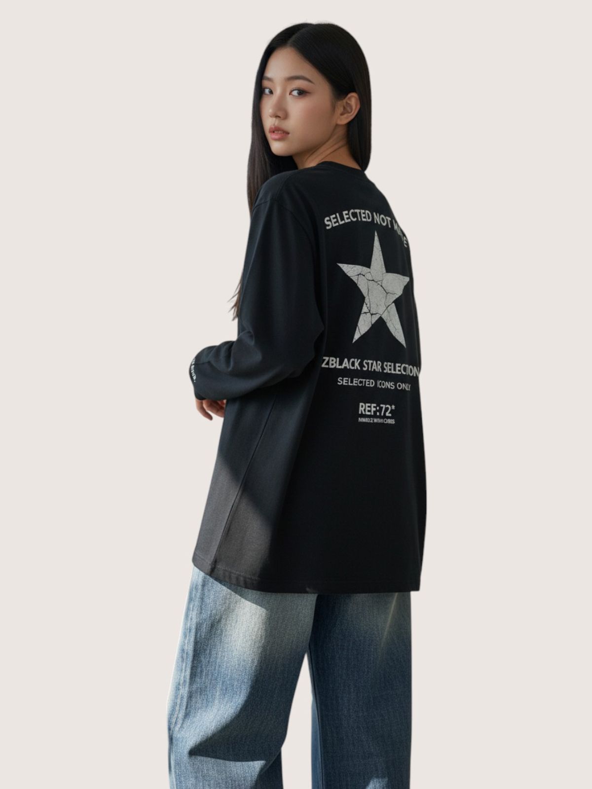 지블랙(ZBLACK) 셀렉티드 스타   롱슬리브(BLACK)