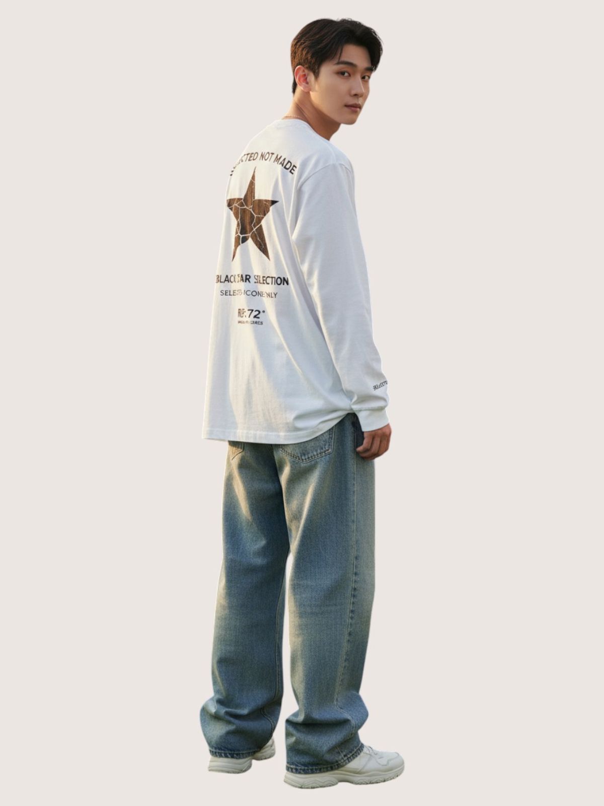 지블랙(ZBLACK) 셀렉티드 스타   롱슬리브(WHITE)