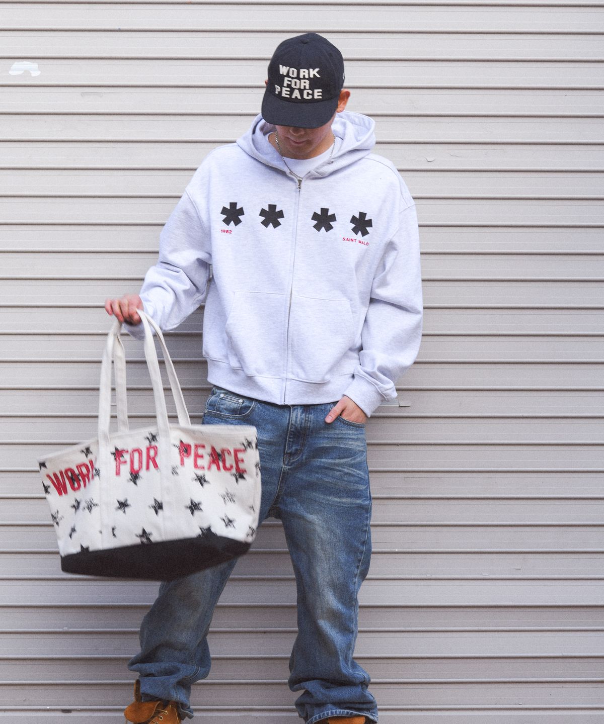 아모우(AMOU) DOT STAR TOTE BAG