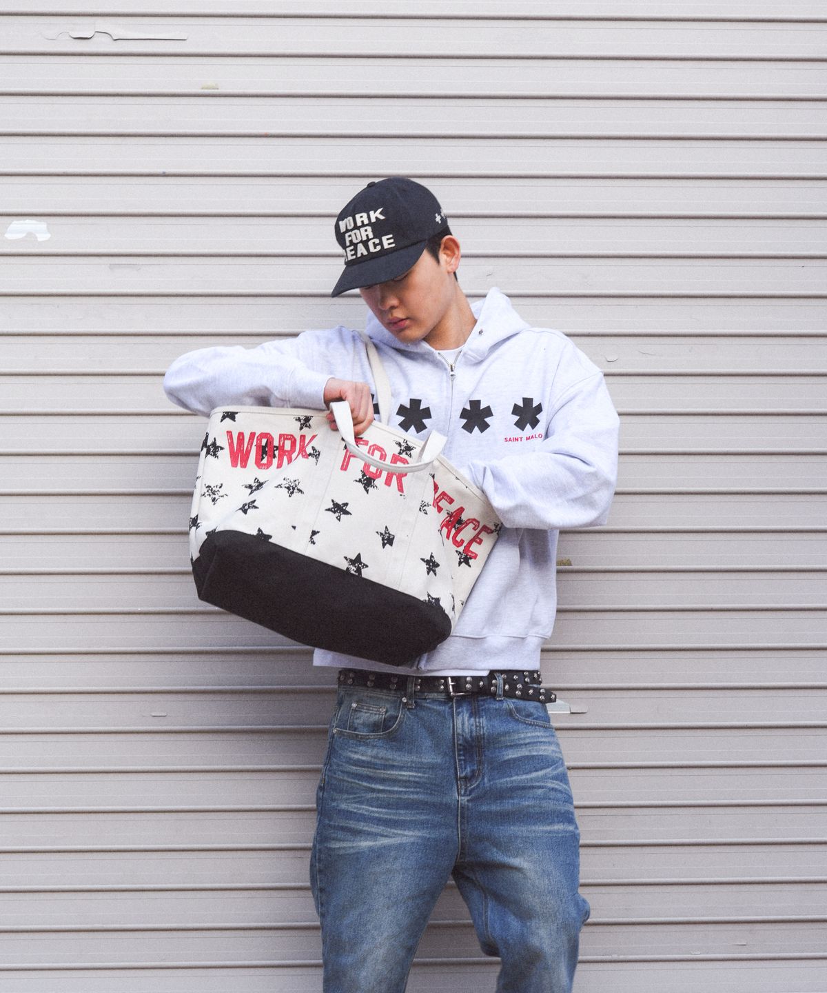 아모우(AMOU) DOT STAR TOTE BAG