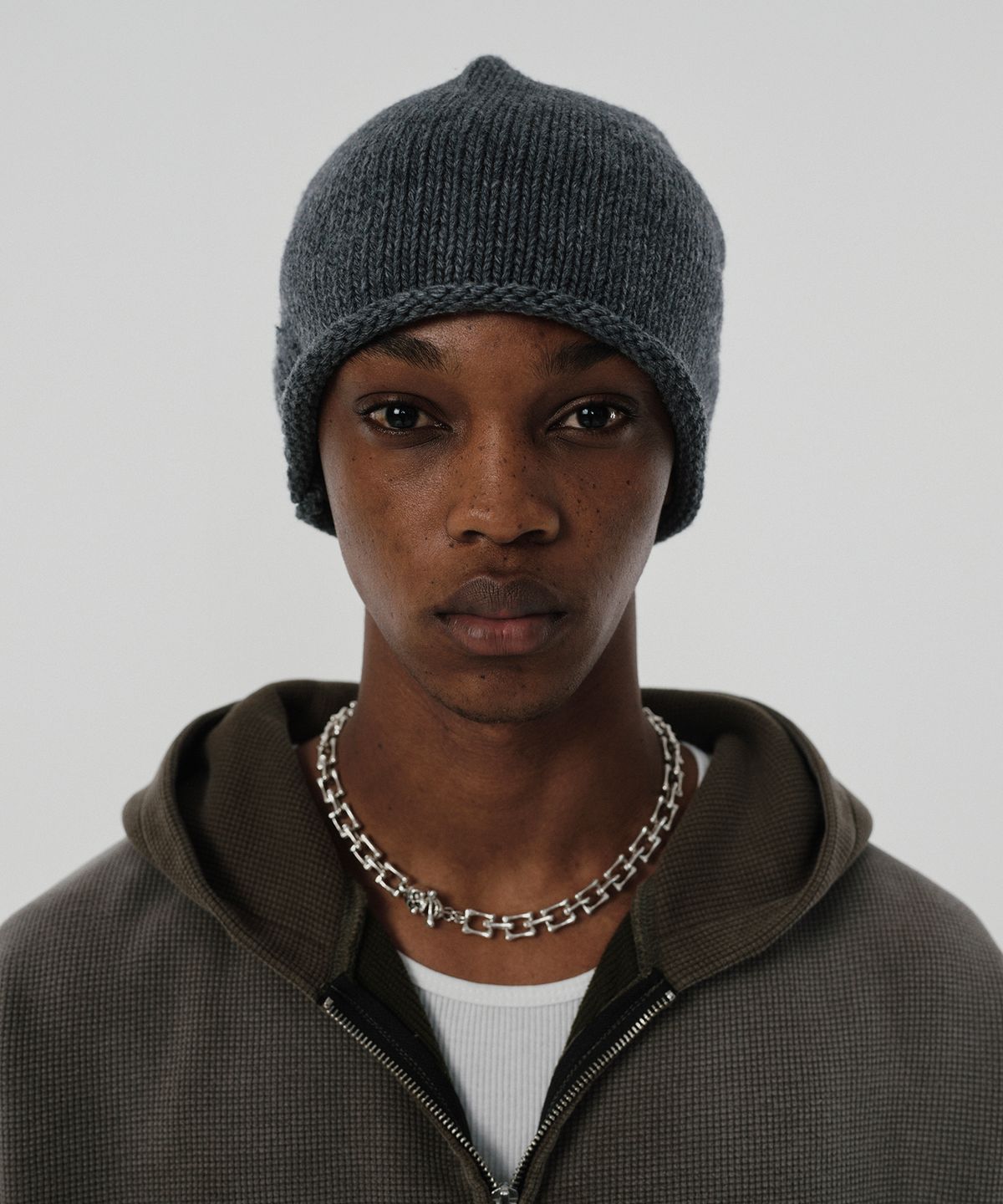 스웨이드(SUADE) ROLLED BEANIE [GRAY]