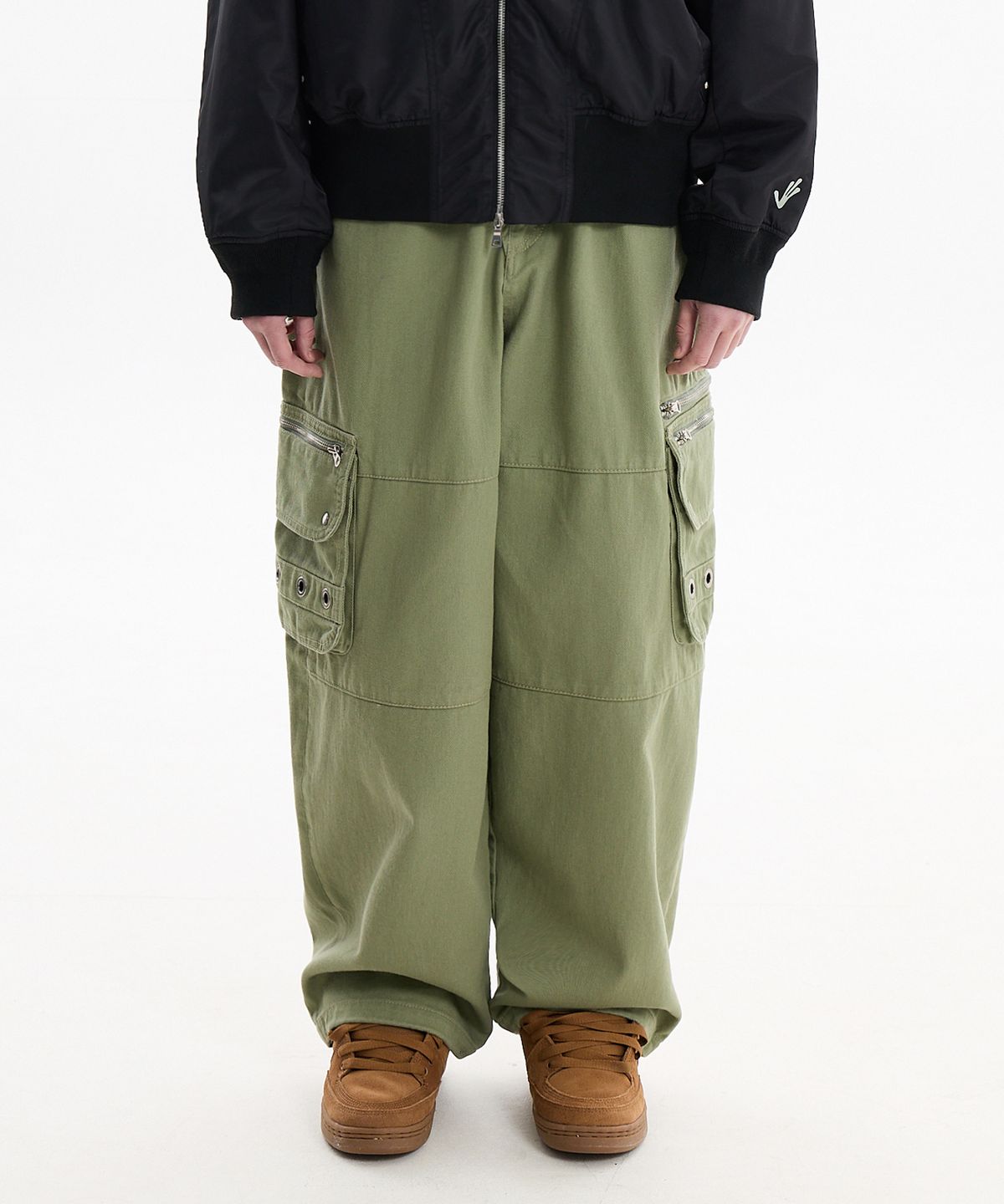 후드후드(HOODHOOD) 아일렛 카고 팬츠 카키