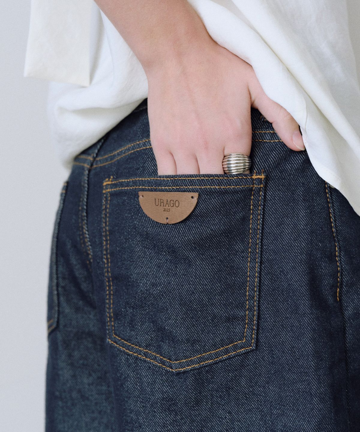유라고(URAGO) Nonfade raw wide denim