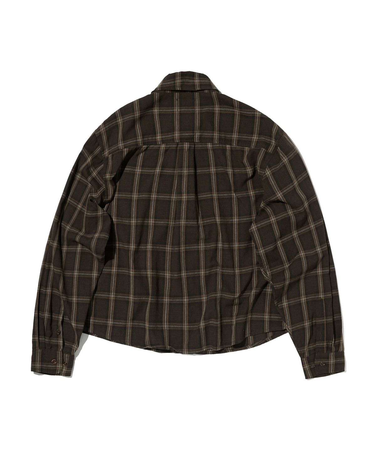 스웨이드(SUADE) CROPPED CHECK SHIRT [BROWN]