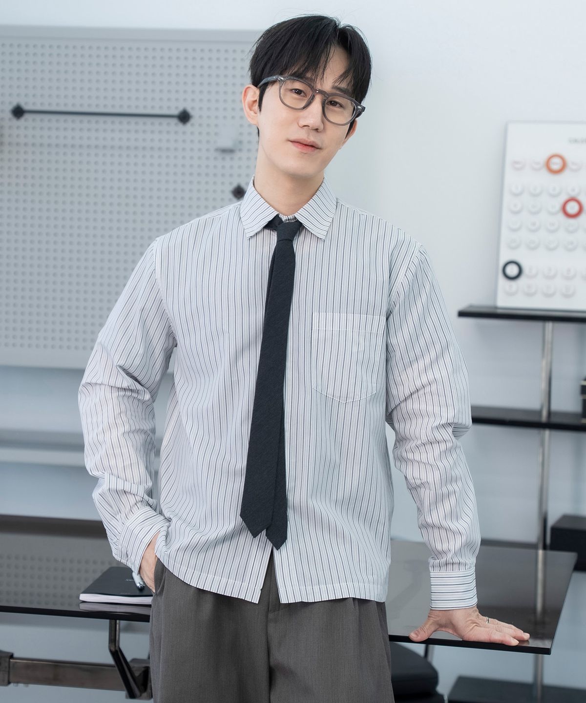 커스텀어클락(COSTUME O’CLOCK) [COCLX삭형] [2PACK] 세미 크롭 롱 슬리브 셔츠 4 COLOR COOSSH199SH200
