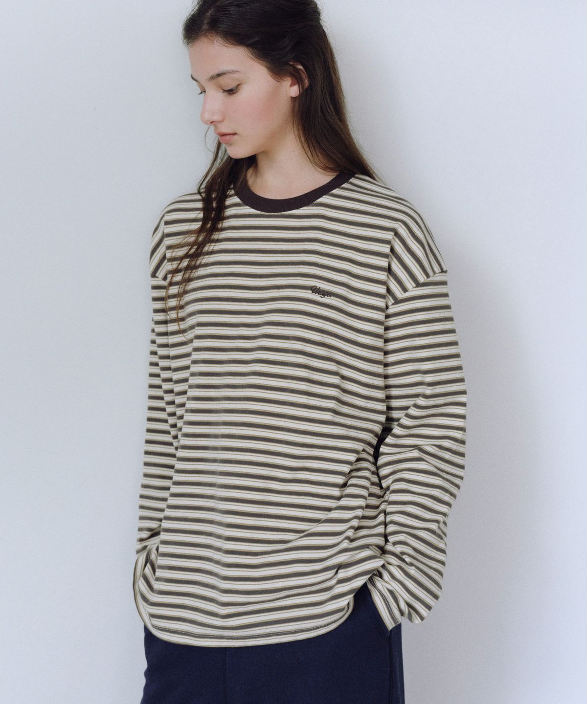 유라고(URAGO) Multi stripe overfit t-shirt