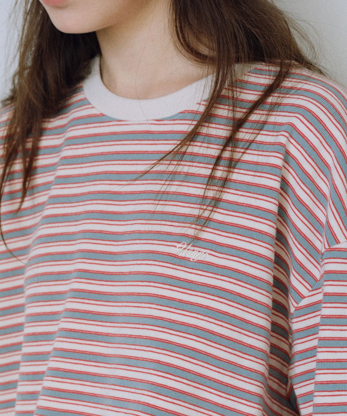 유라고(URAGO) Multi stripe overfit t-shirt