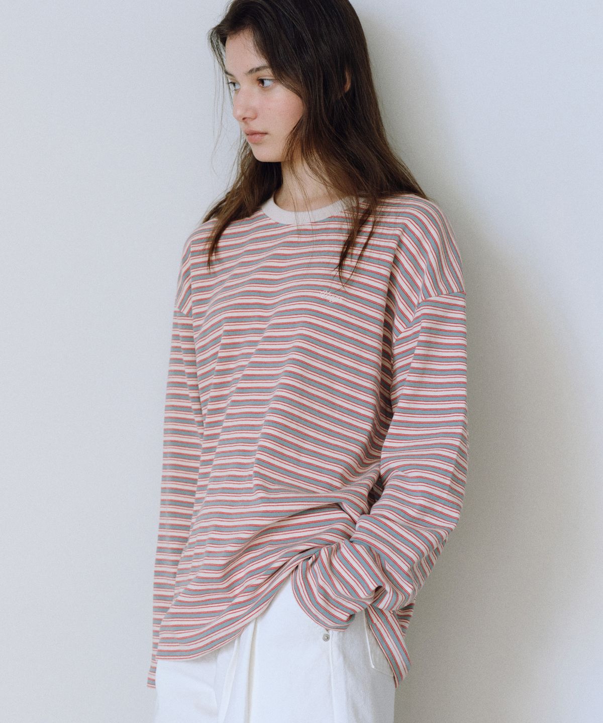 유라고(URAGO) Multi stripe overfit t-shirt