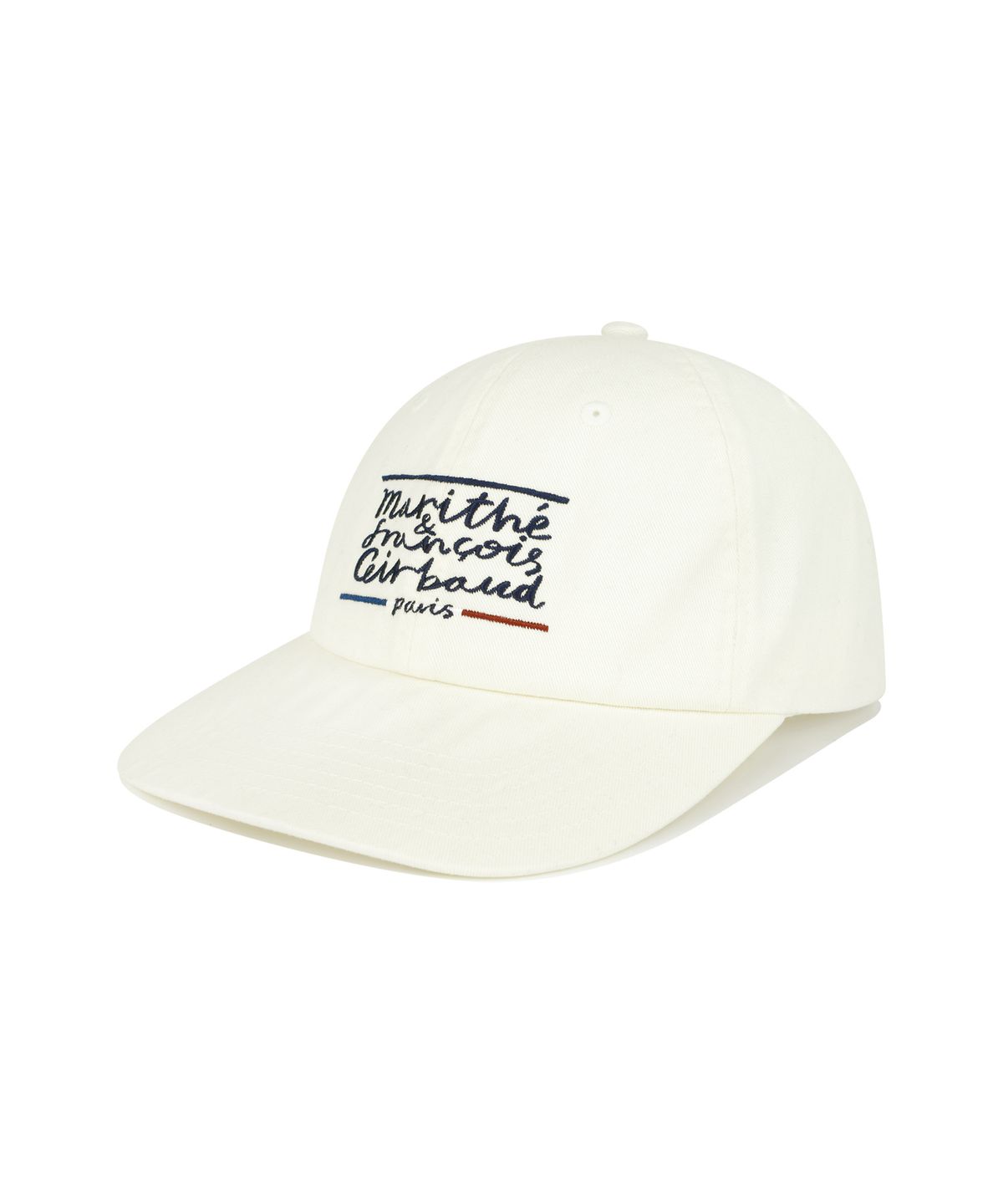 마리떼 프랑소와 저버(MARITHÉ + FRANҪOIS GIRBAUD) DRAWING CLASSIC LOGO FLAT BRIM CAP ivory