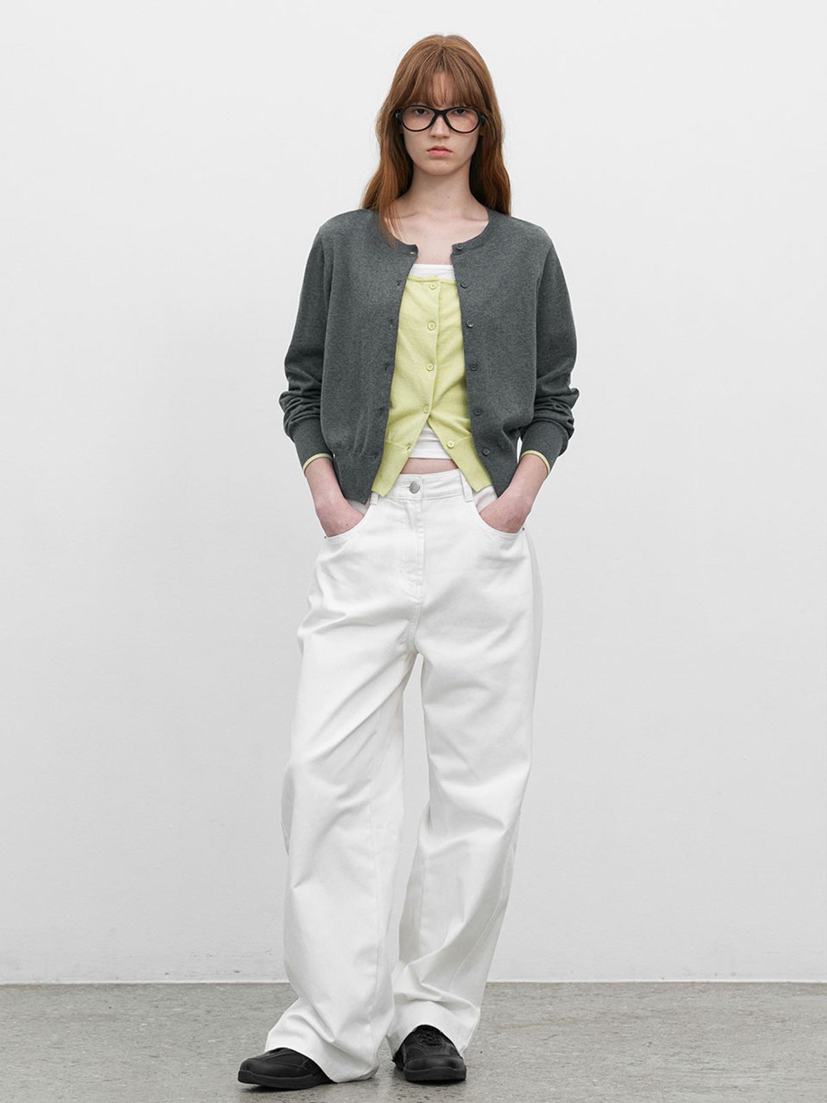 아틀리에 나인(ATELIER NAIN) TWO-IN-ONE COLOR POINT CARDIGAN (CD-2254)