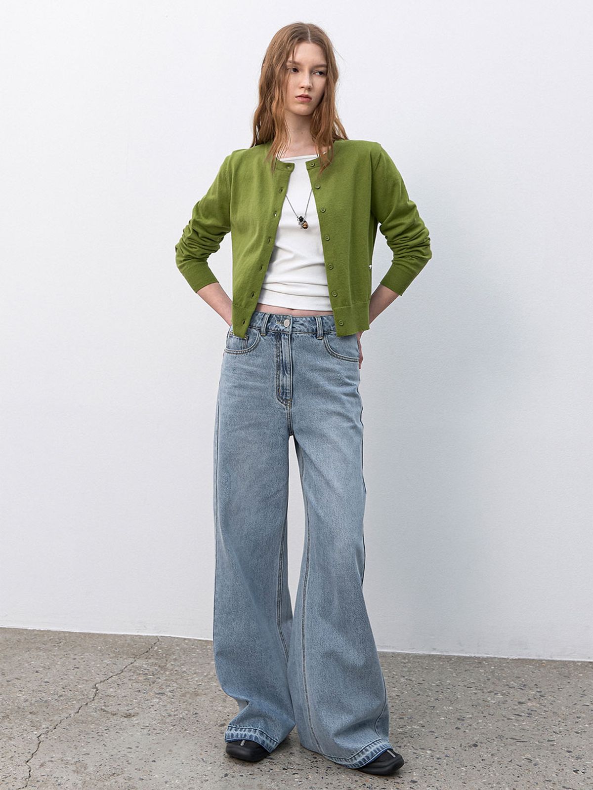 아틀리에 나인(ATELIER NAIN) COTTON CLASSICAL SLIM KNIT CARDIGAN (CD-2273)