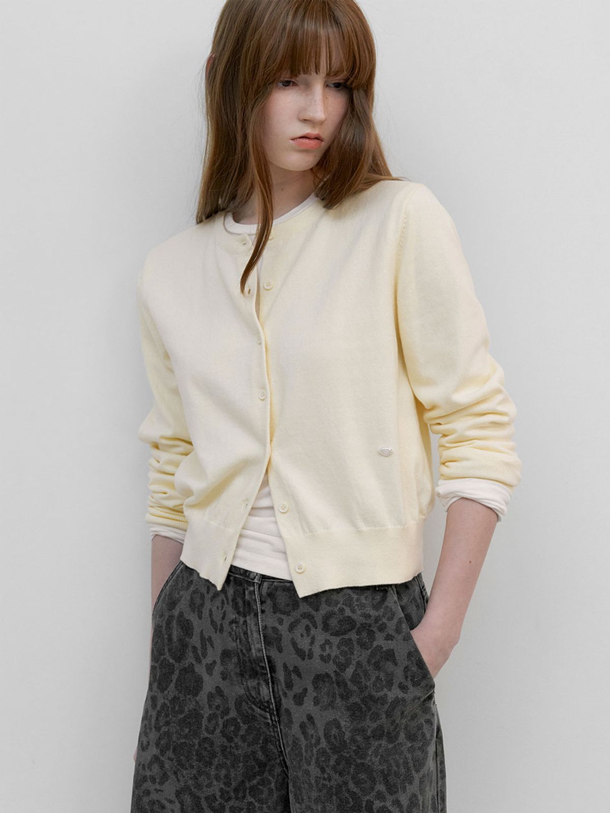 아틀리에 나인(ATELIER NAIN) COTTON CLASSICAL SLIM KNIT CARDIGAN (CD-2273)