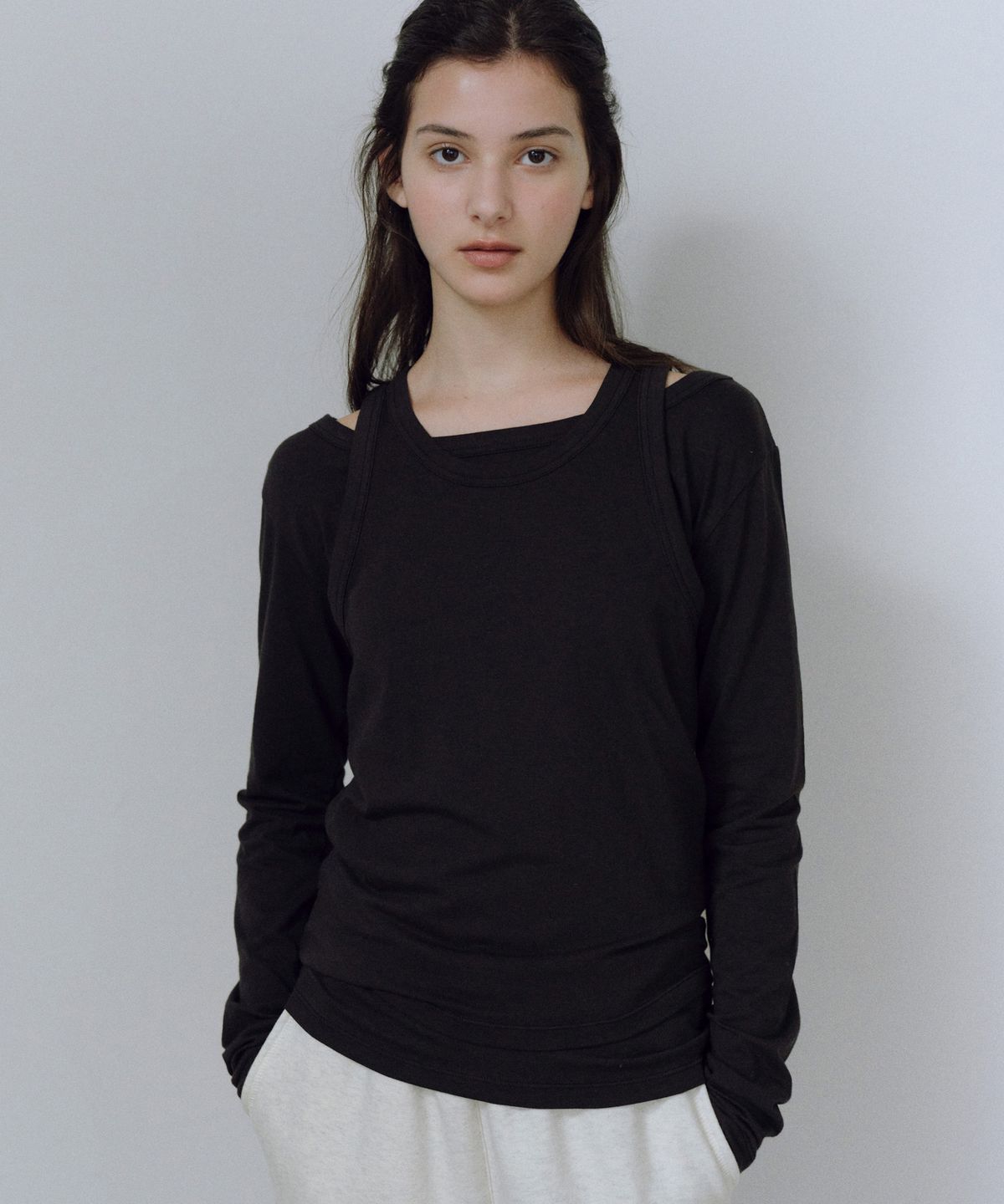 유라고(URAGO) Lazy layered t-shirt set