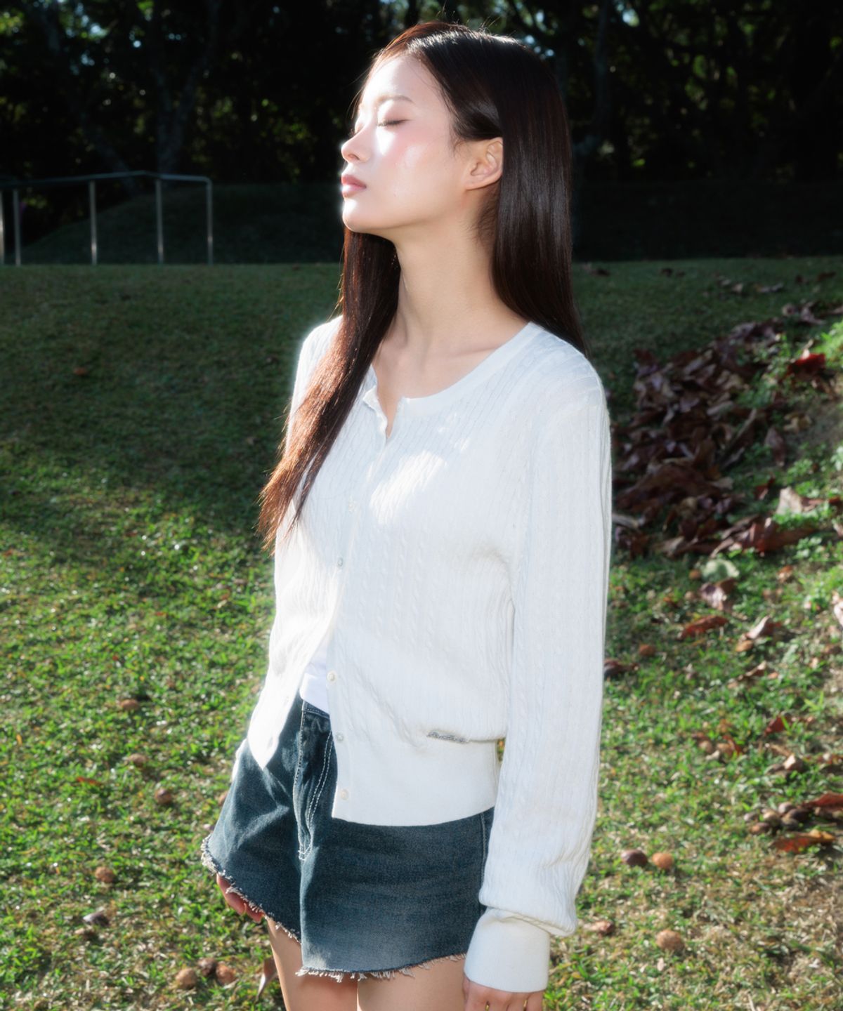 로제프란츠(ROSEFRANTZ) Cable Knit Basic Cardigan [Ivory]