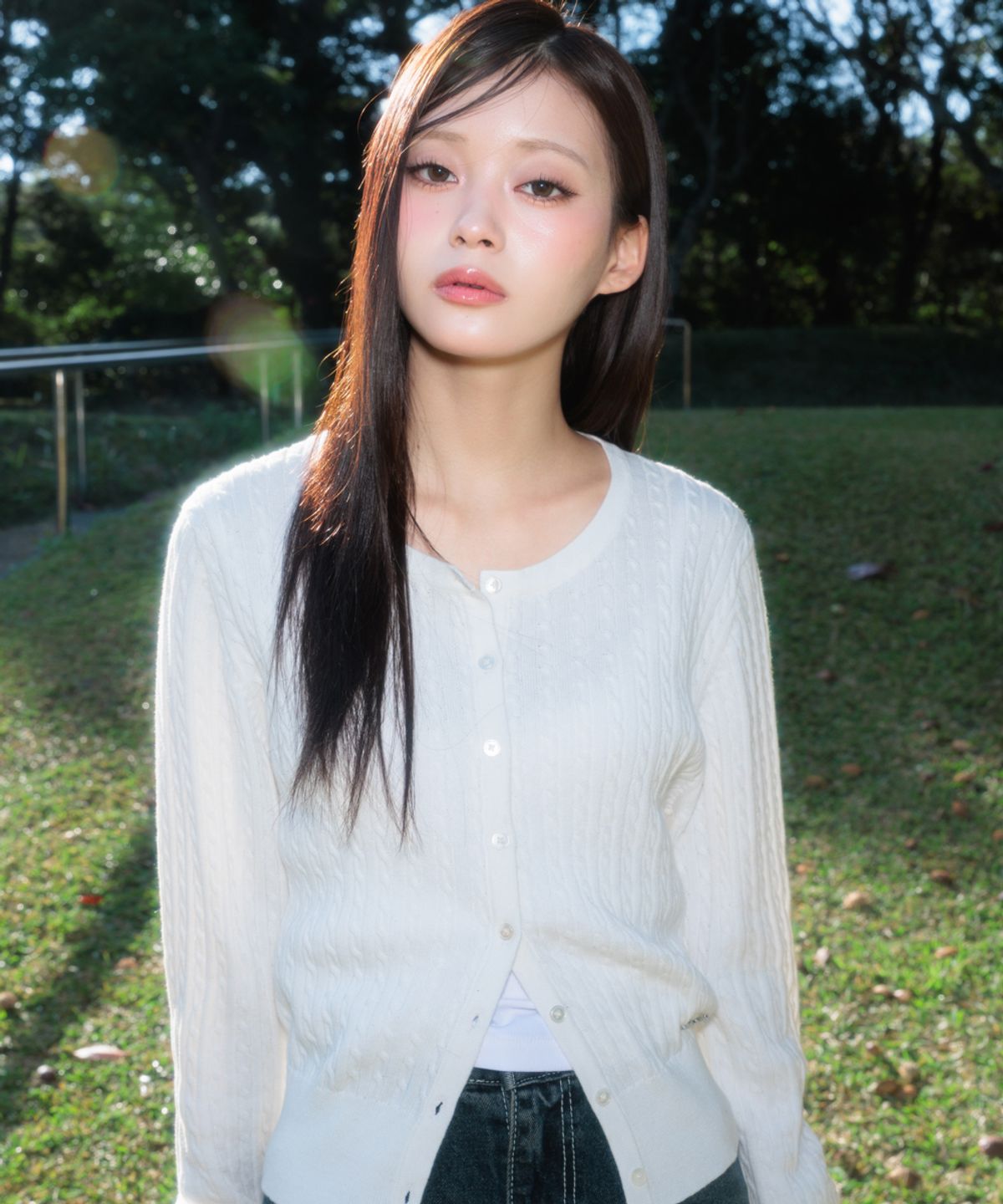 로제프란츠(ROSEFRANTZ) Cable Knit Basic Cardigan [Ivory]